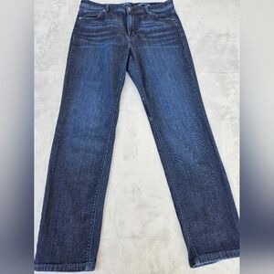 J. Jill High Rise Straight Leg Dark Wash 5 Pocket Denim Jeans Size 14